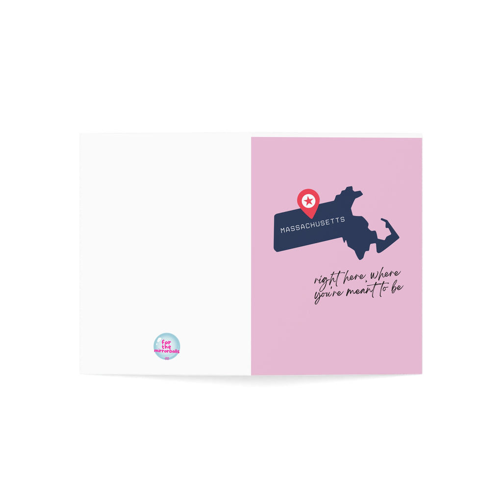 Massachusetts Greeting Cards Set - "Right Here, Where You're Meant to Be" - Perfect for Any Occasion!