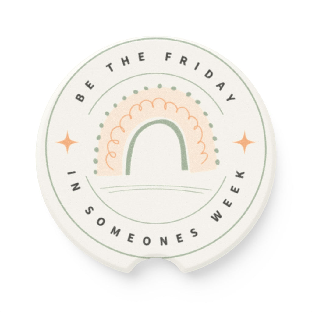 Rainbow Quote Soapstone Car Coaster | Positive Vibes for Every Drive