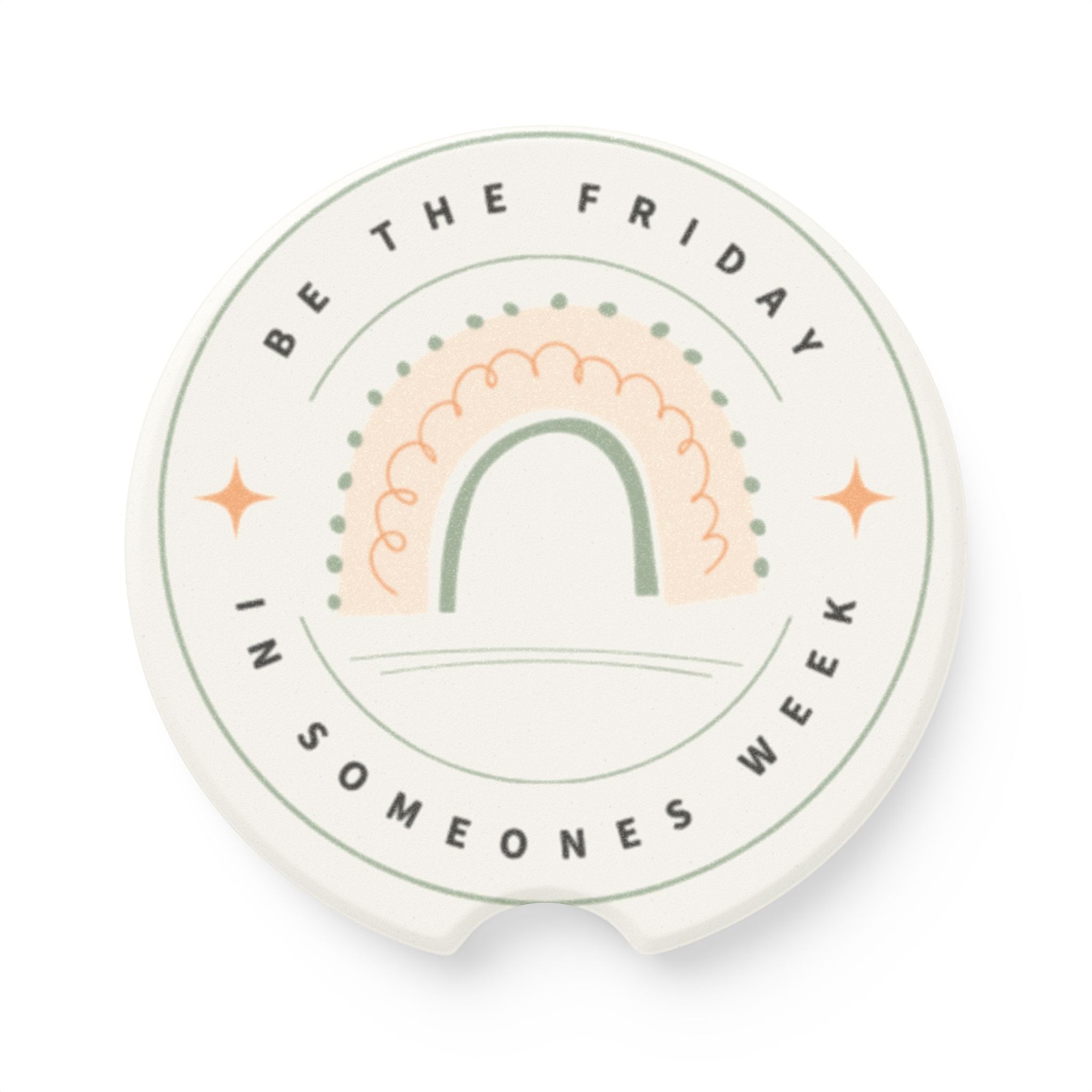 Rainbow Quote Soapstone Car Coaster | Positive Vibes for Every Drive