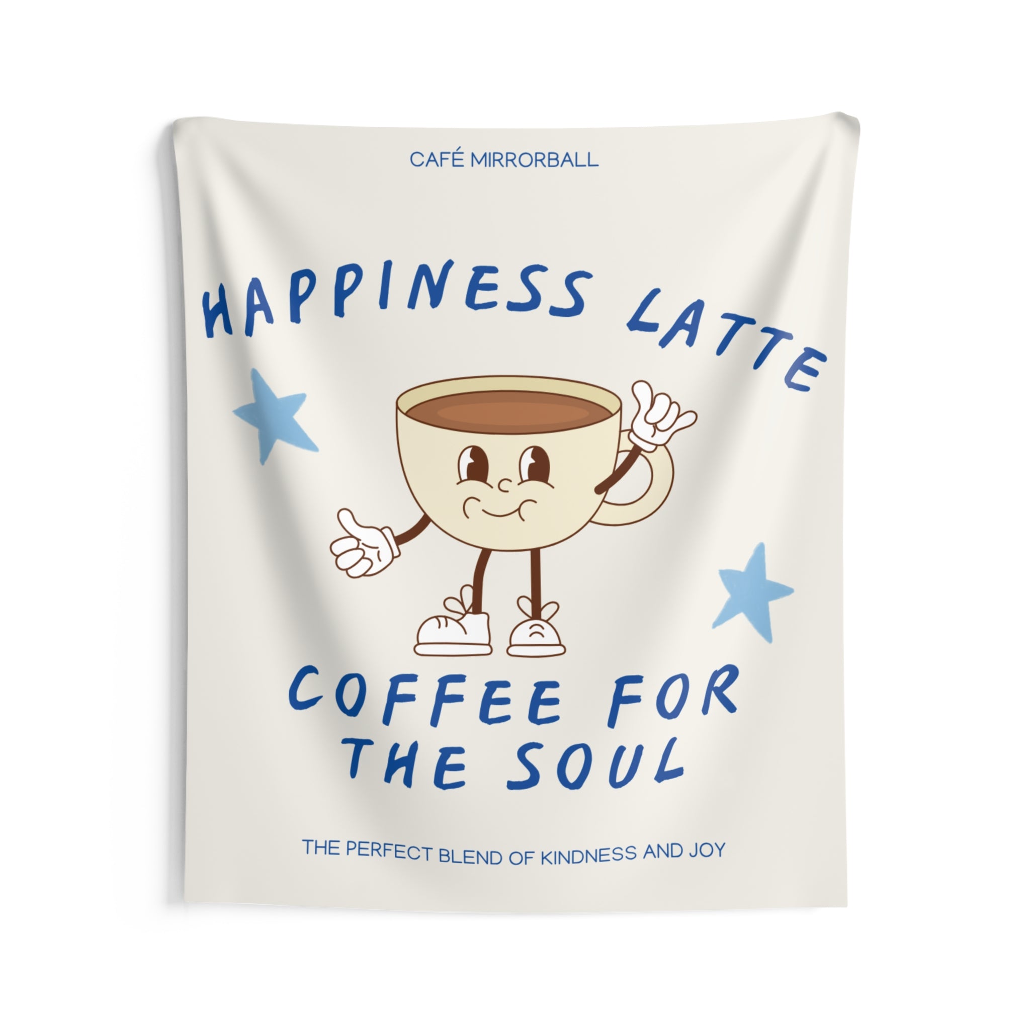 Cute Coffee-Themed Indoor Wall Tapestry for Cozy Spaces