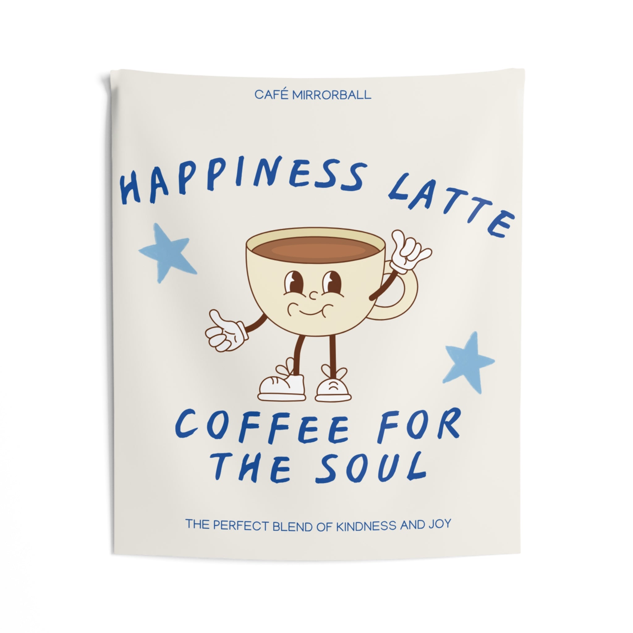 Cute Coffee-Themed Indoor Wall Tapestry for Cozy Spaces