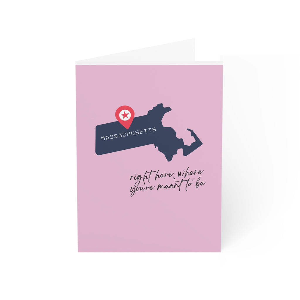 Massachusetts Greeting Cards Set - "Right Here, Where You're Meant to Be" - Perfect for Any Occasion!