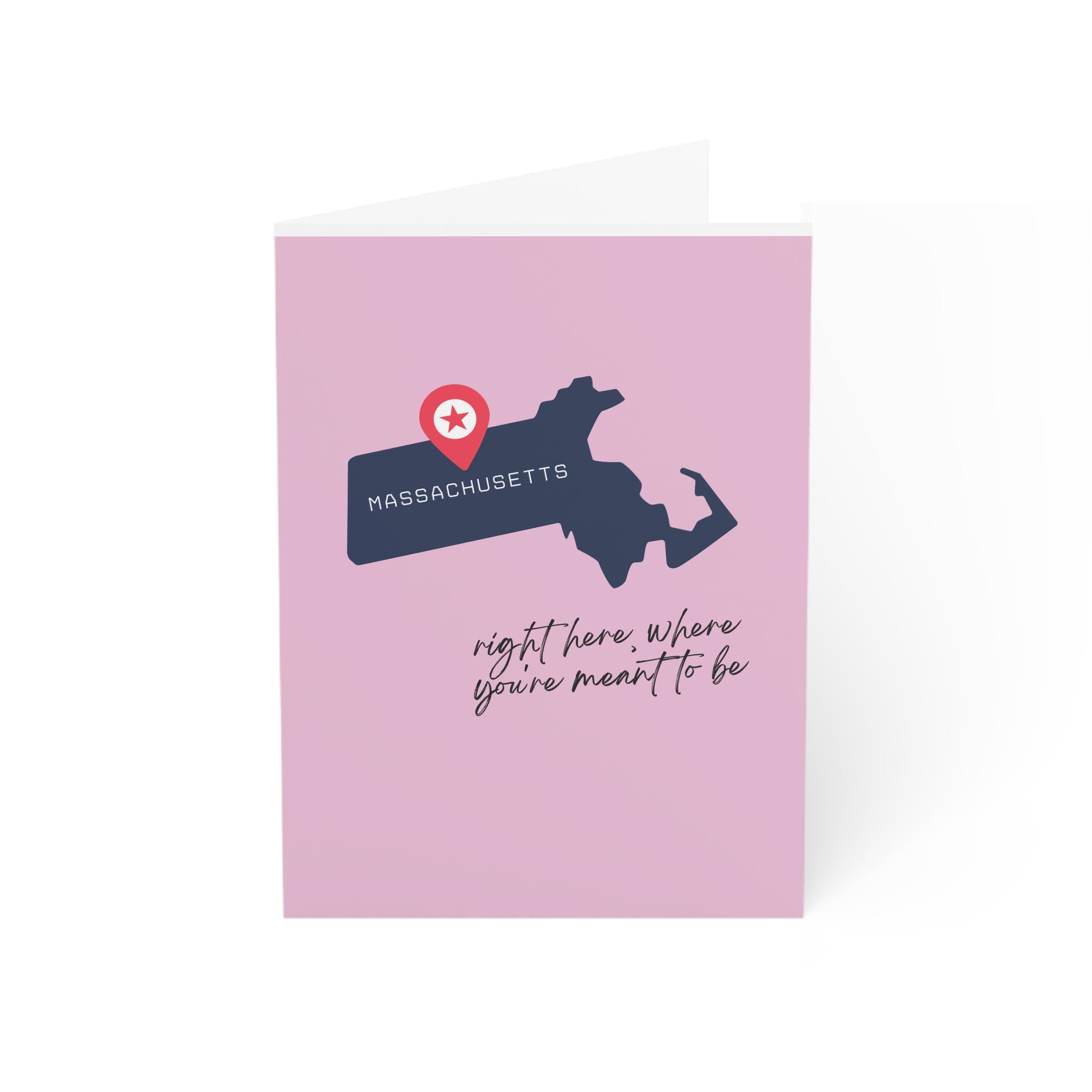 Massachusetts Greeting Cards Set - "Right Here, Where You're Meant to Be" - Perfect for Any Occasion!